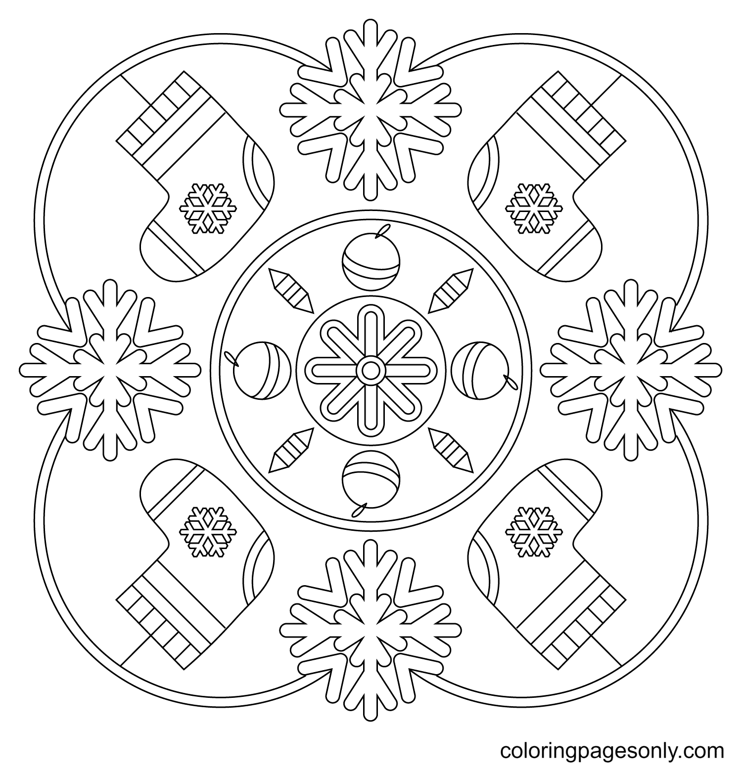 49 Christmas Mandala Coloring Pages ColoringPagesOnly