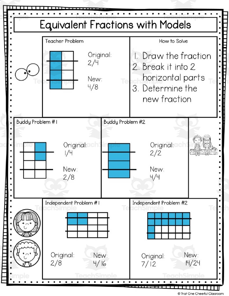 4th Grade Fractions Worksheets NF Math Practice By Educational 