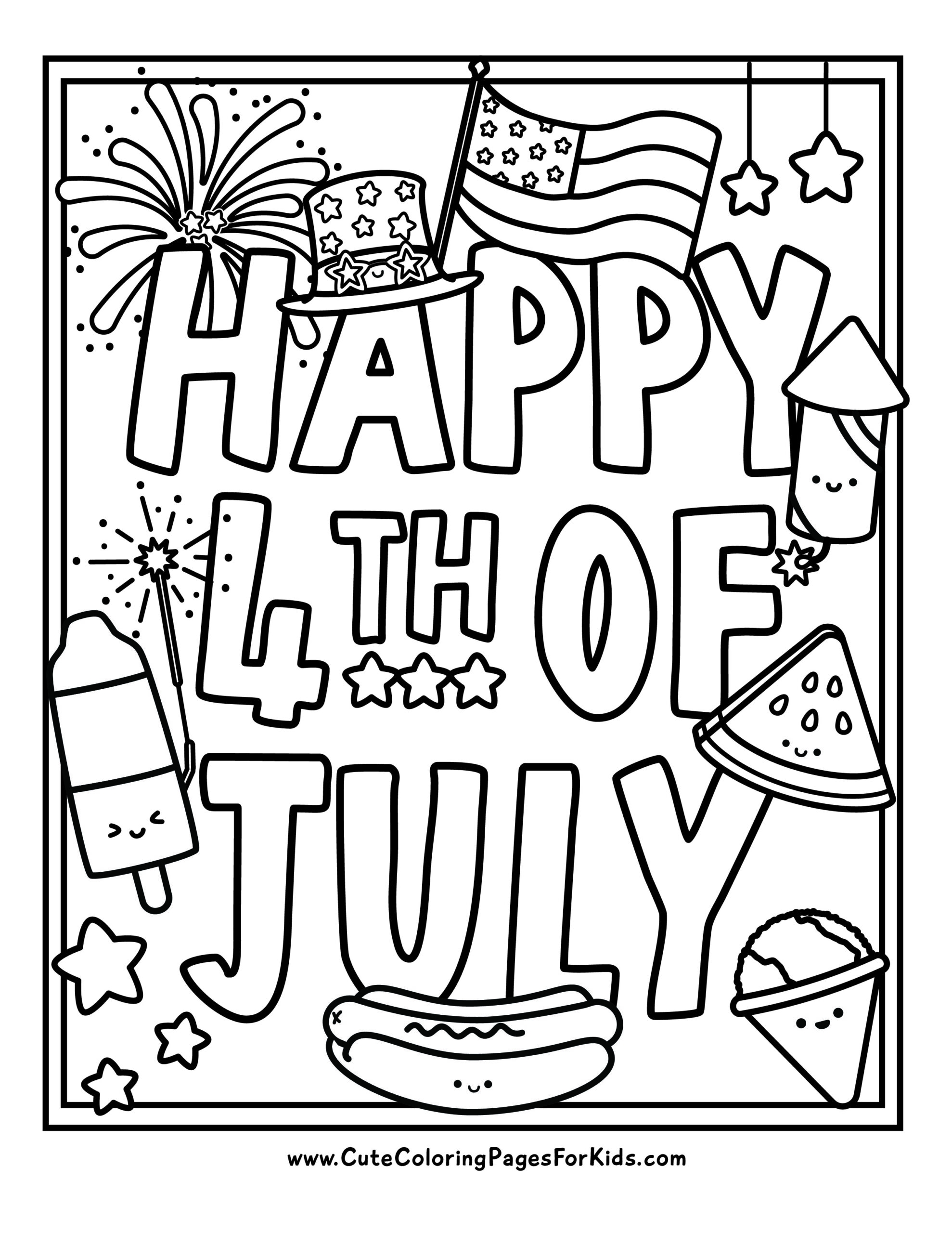4th Of July Coloring Pages 8 Adorable Free Printable PDFs Cute 