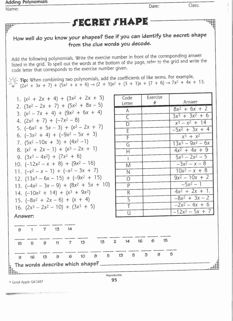 50 Adding Subtracting Polynomials Worksheet Chessmuseum Template Library