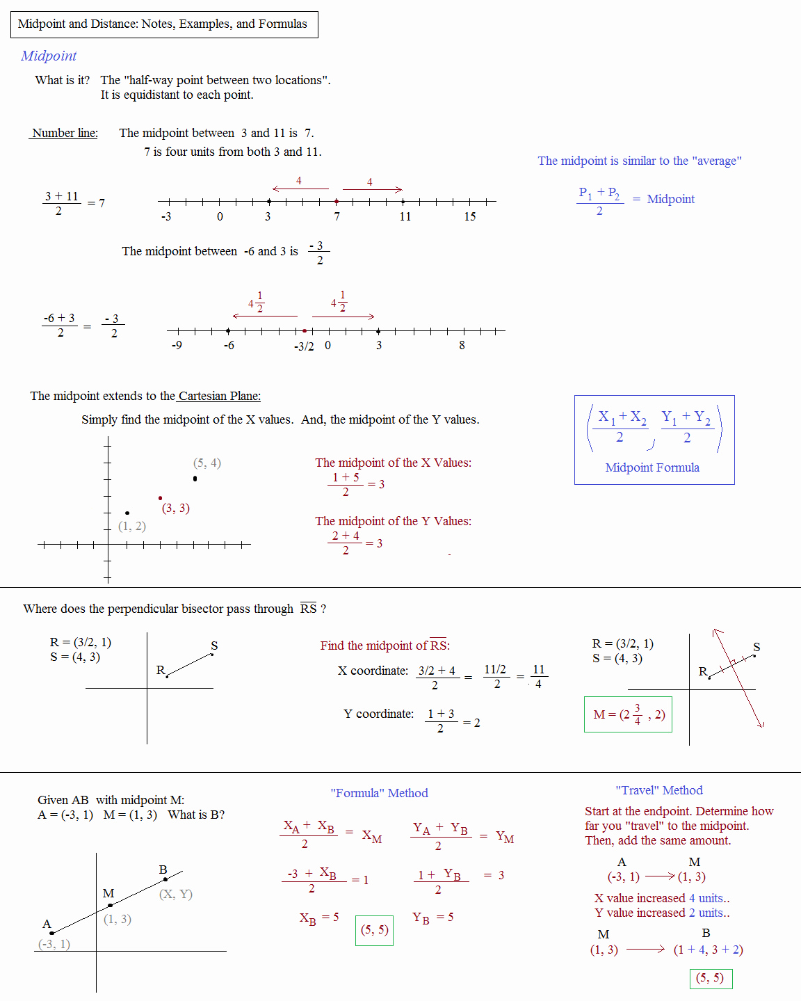 distance formula worksheet