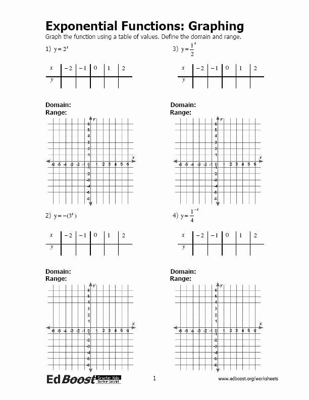 50 Graphing Exponential Functions Worksheet Answers