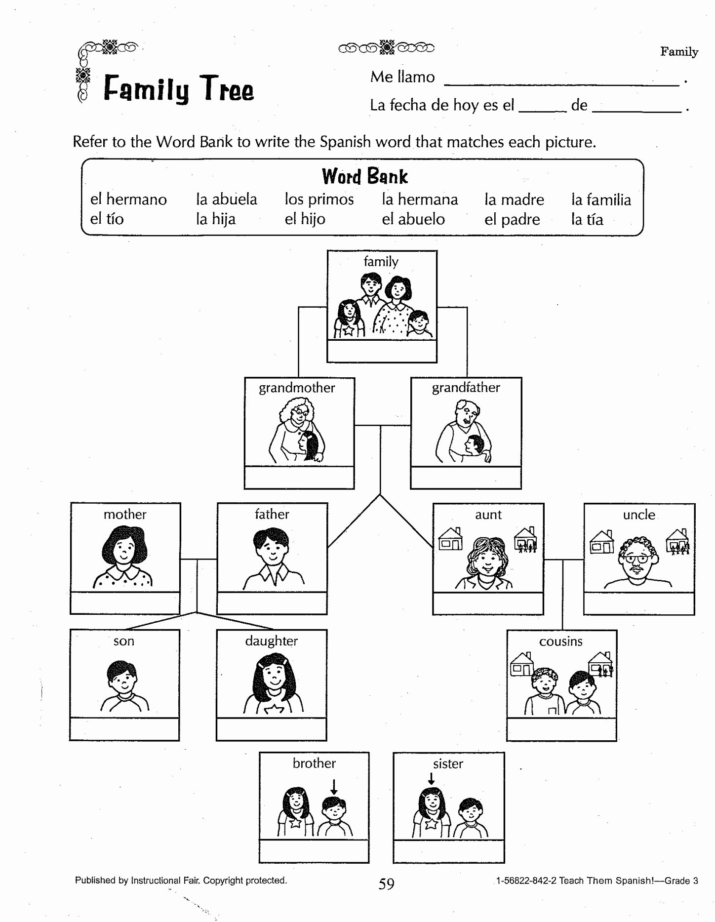 50 Spanish Family Tree Worksheet Chessmuseum Template Library