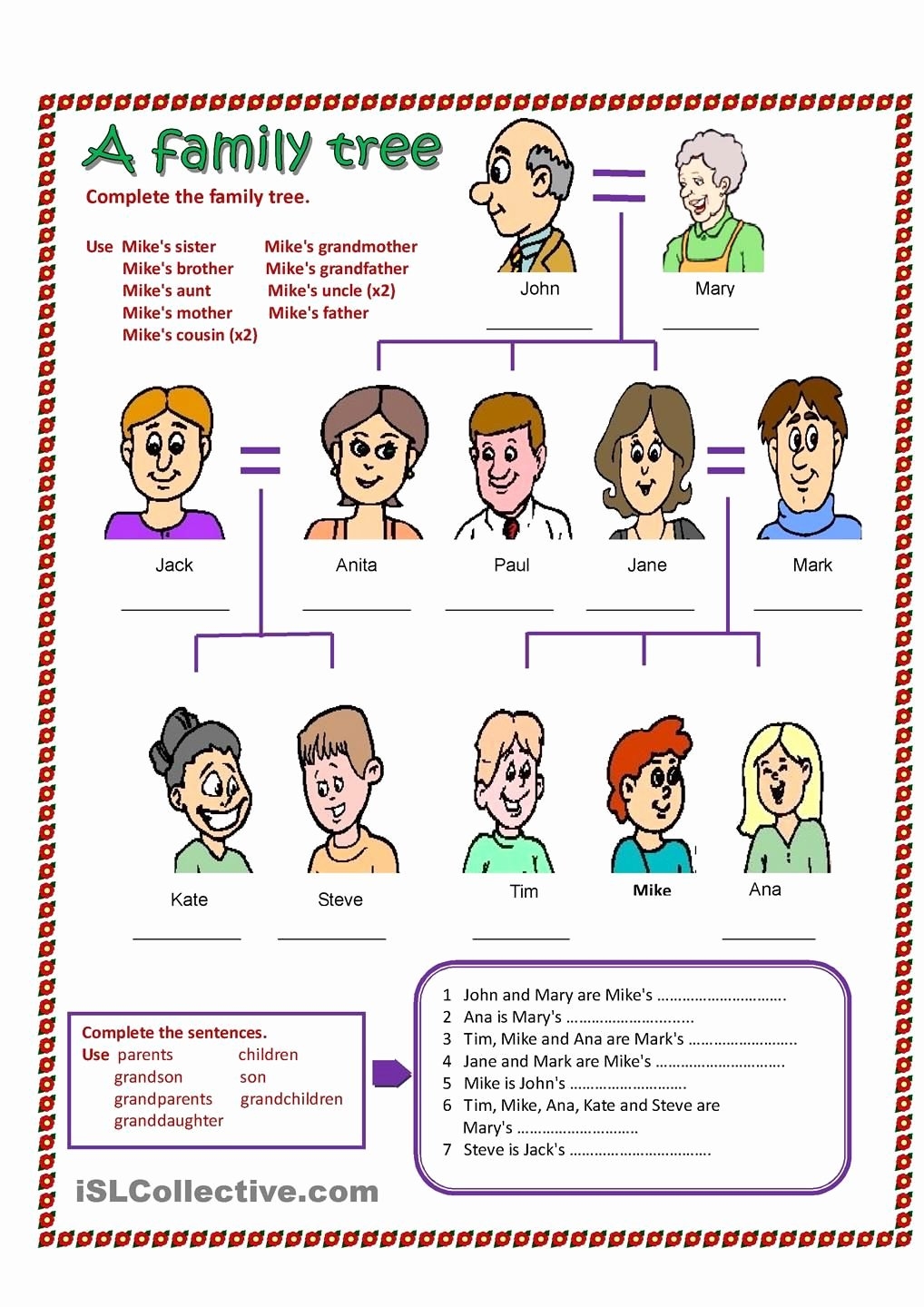 tree images worksheet