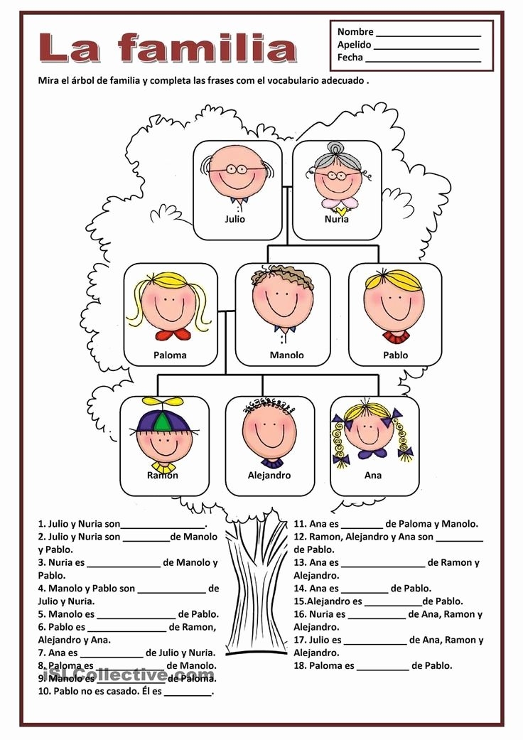 family tree worksheet pdf with answers
