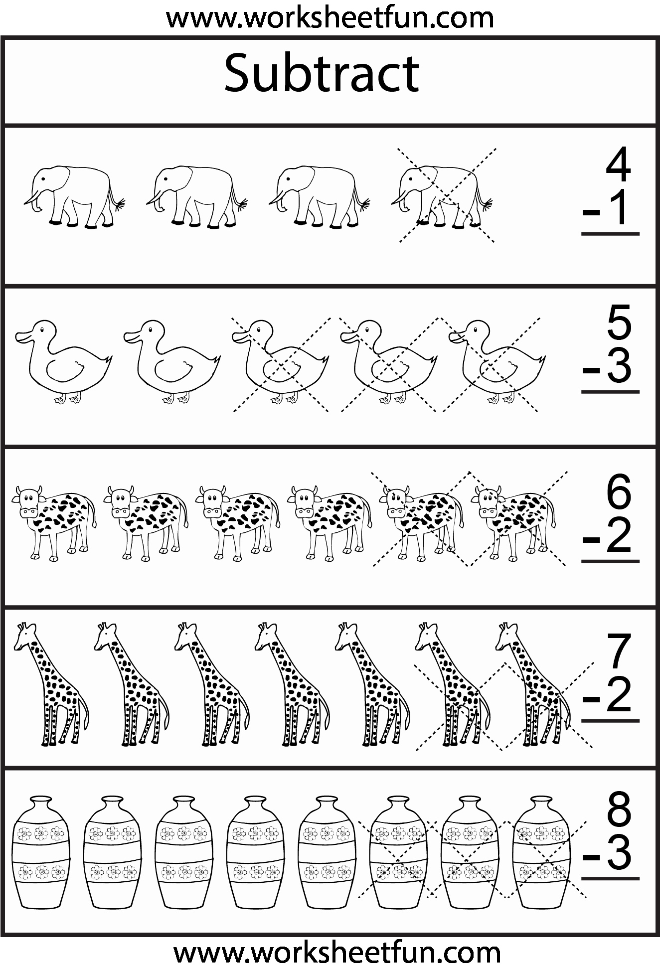 50 Subtraction Worksheet For Kindergarten