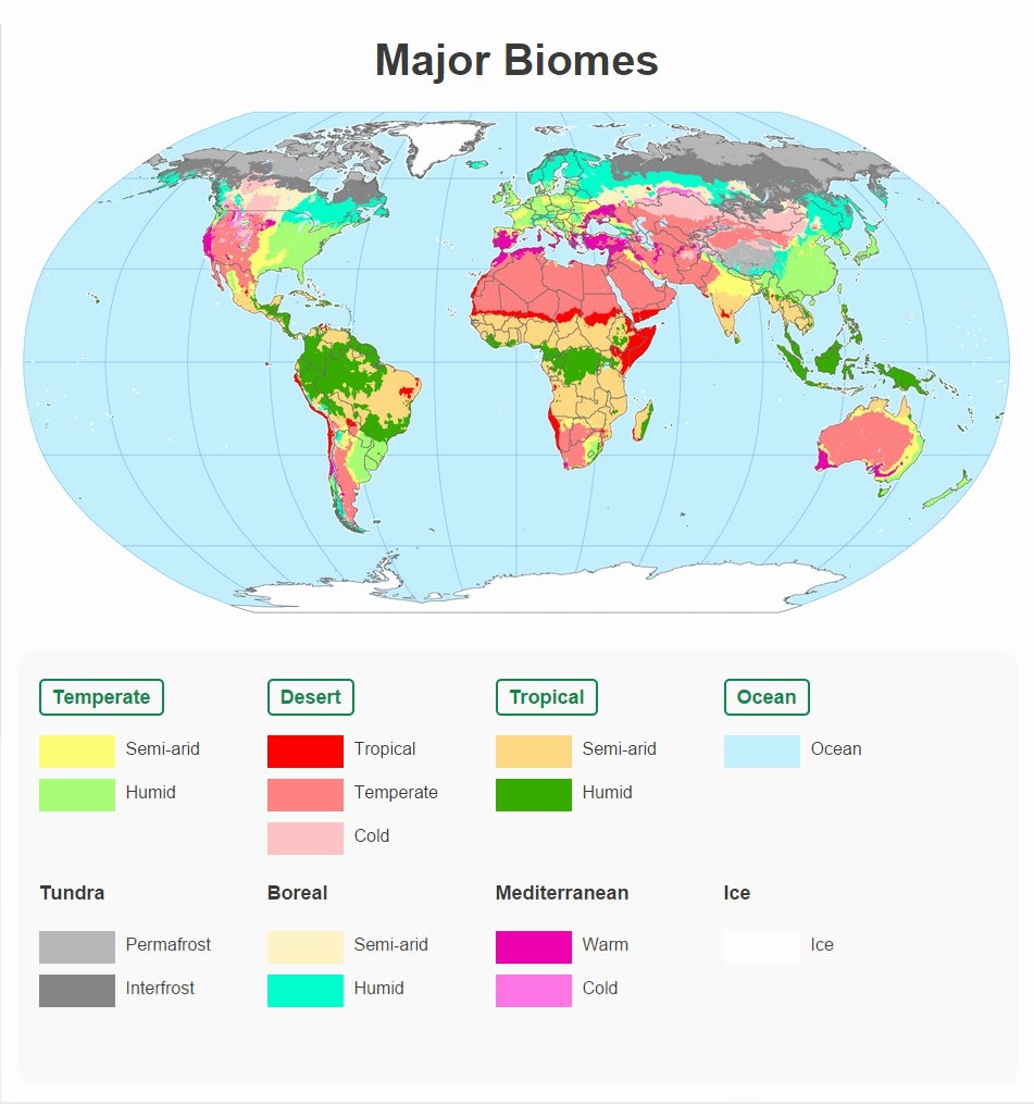 50 World Biome Map Coloring Worksheet