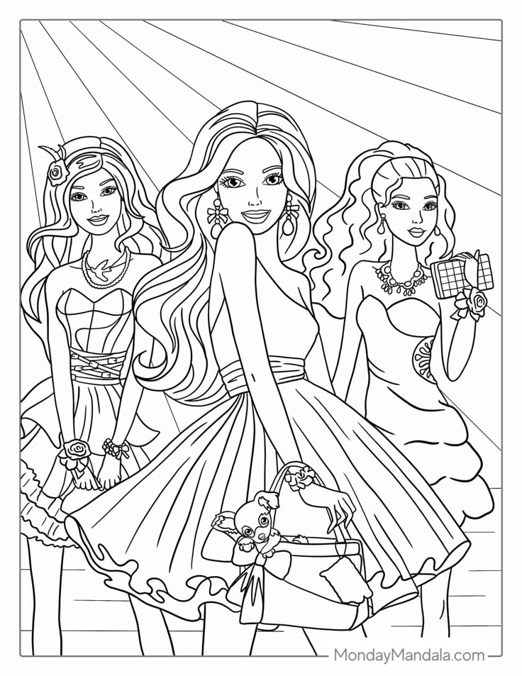 58 Barbie Coloring Pages Free PDF Printables Barbie Coloring