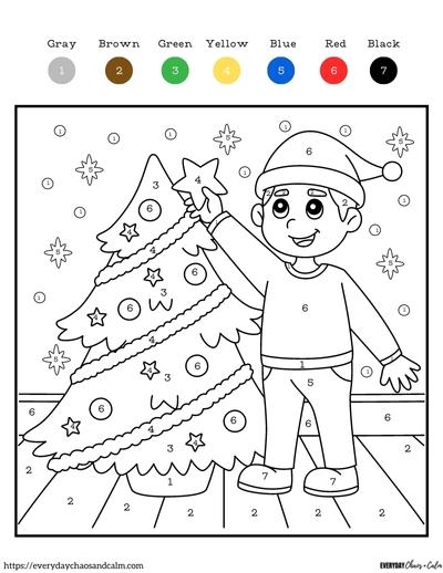8 Free Printable Christmas Color By Number Pages For Kids