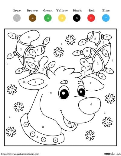 Color By Number Christmas Pages