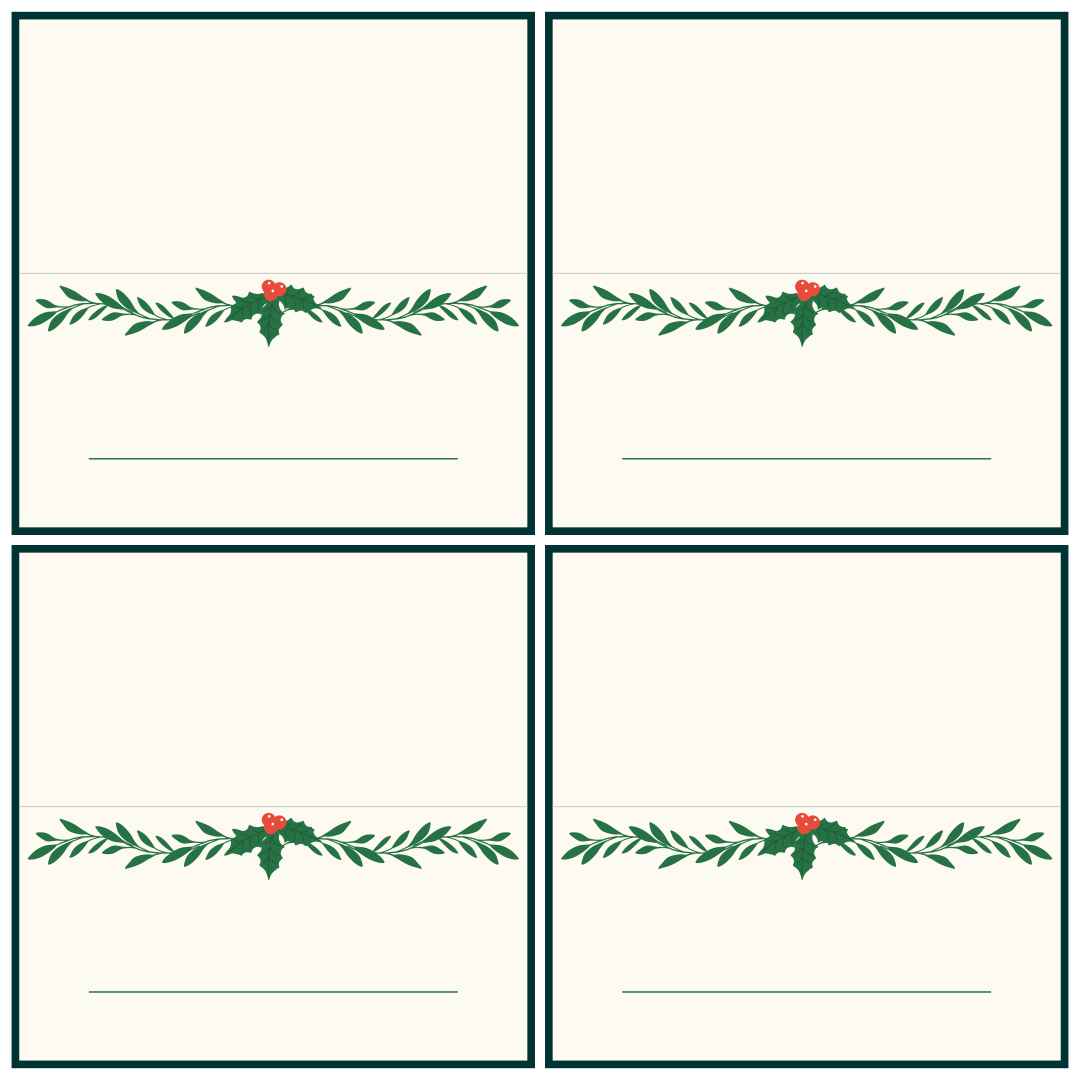 9 Best Printable Christmas Place Cards Printablee Fanny Printable