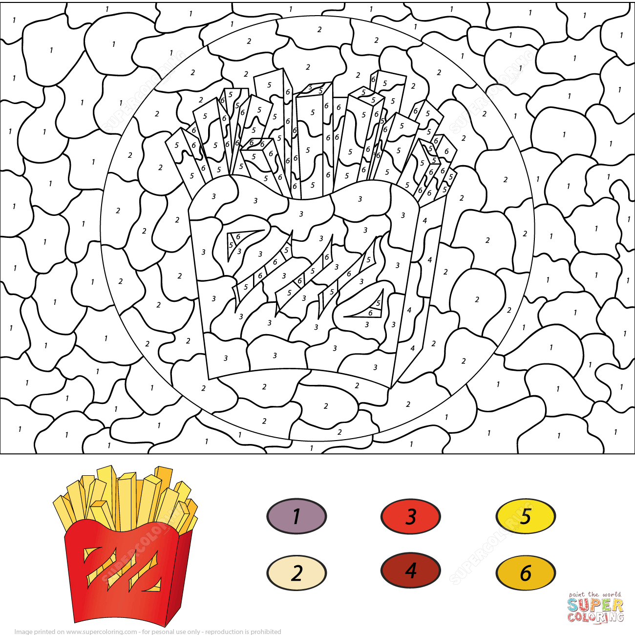 food color by number printable
