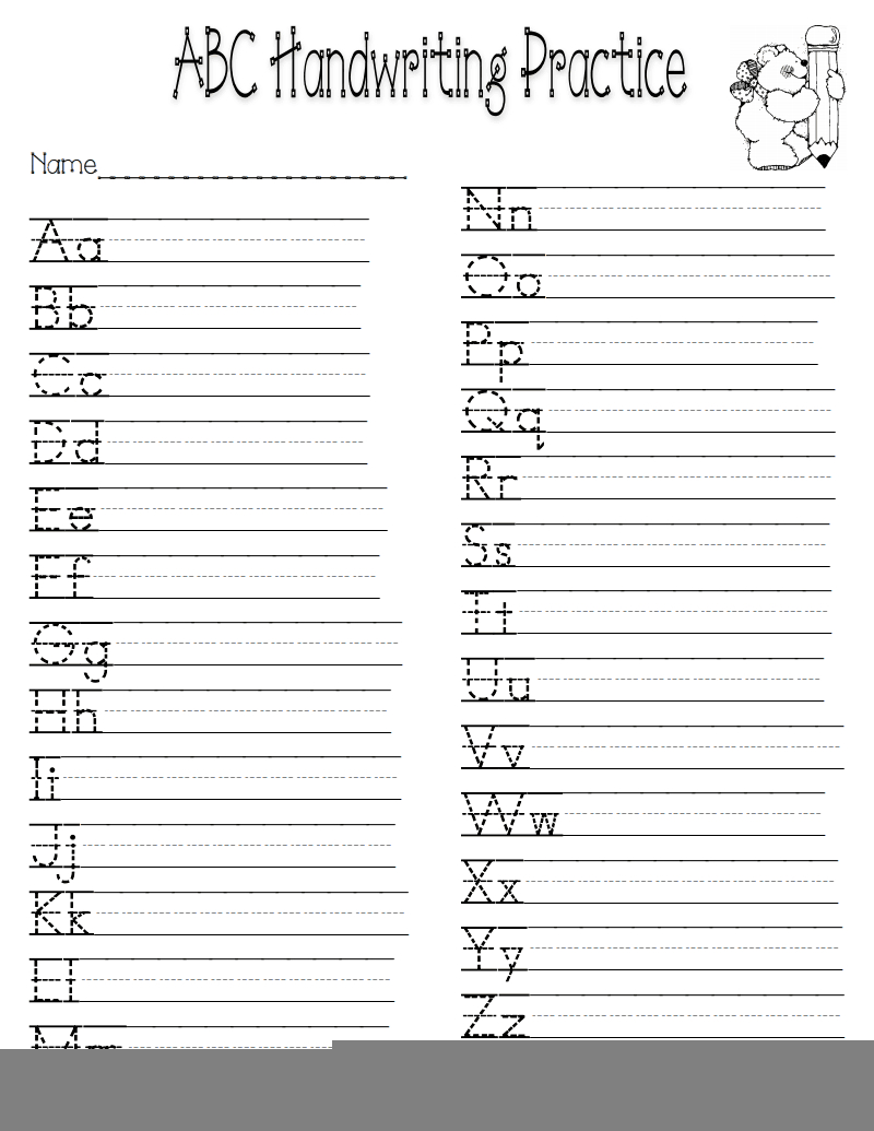 free handwriting practice worksheets