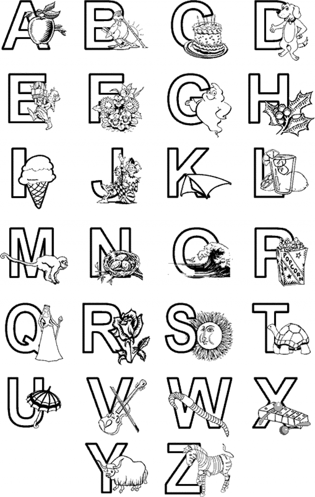 Abc Blocks Coloring Pages At GetColorings Free Printable 