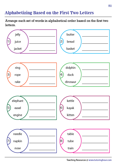 ABC Order Worksheets Alphabetical Order Pages For 1st L 2nd L 3rd 