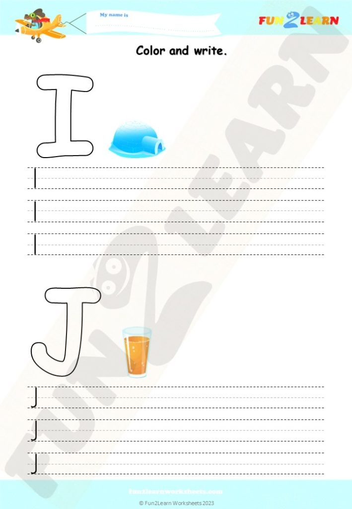 ABC Phonics Song Alphabet Worksheet Letters I J Fun2Learn
