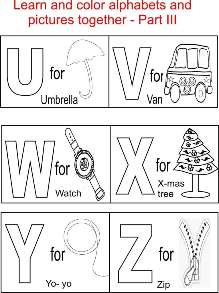 Abc Printable Coloring Pages