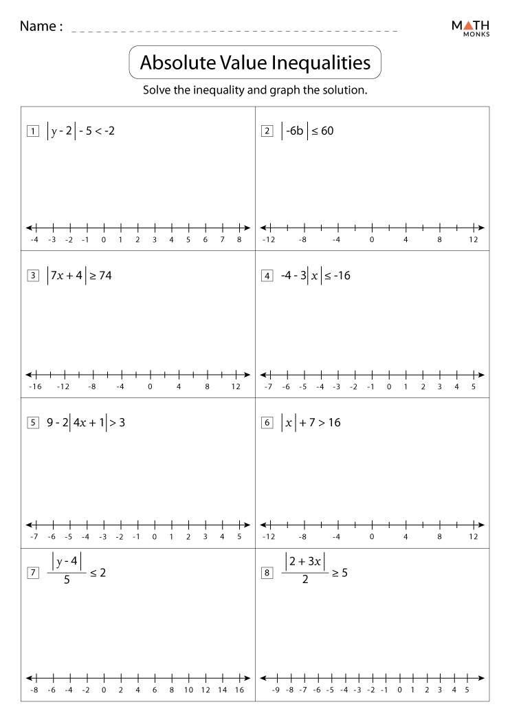 Absolute Value Inequalities Worksheets With Answer Key Worksheets Library