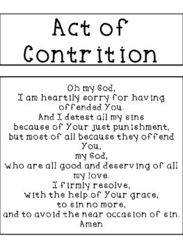 Act Of Contrition Prayer Printable