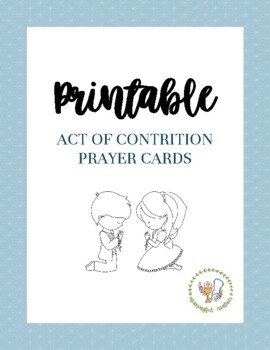 Act Of Contrition Printable Prayer Cards Bonus Poster By Meaningful 