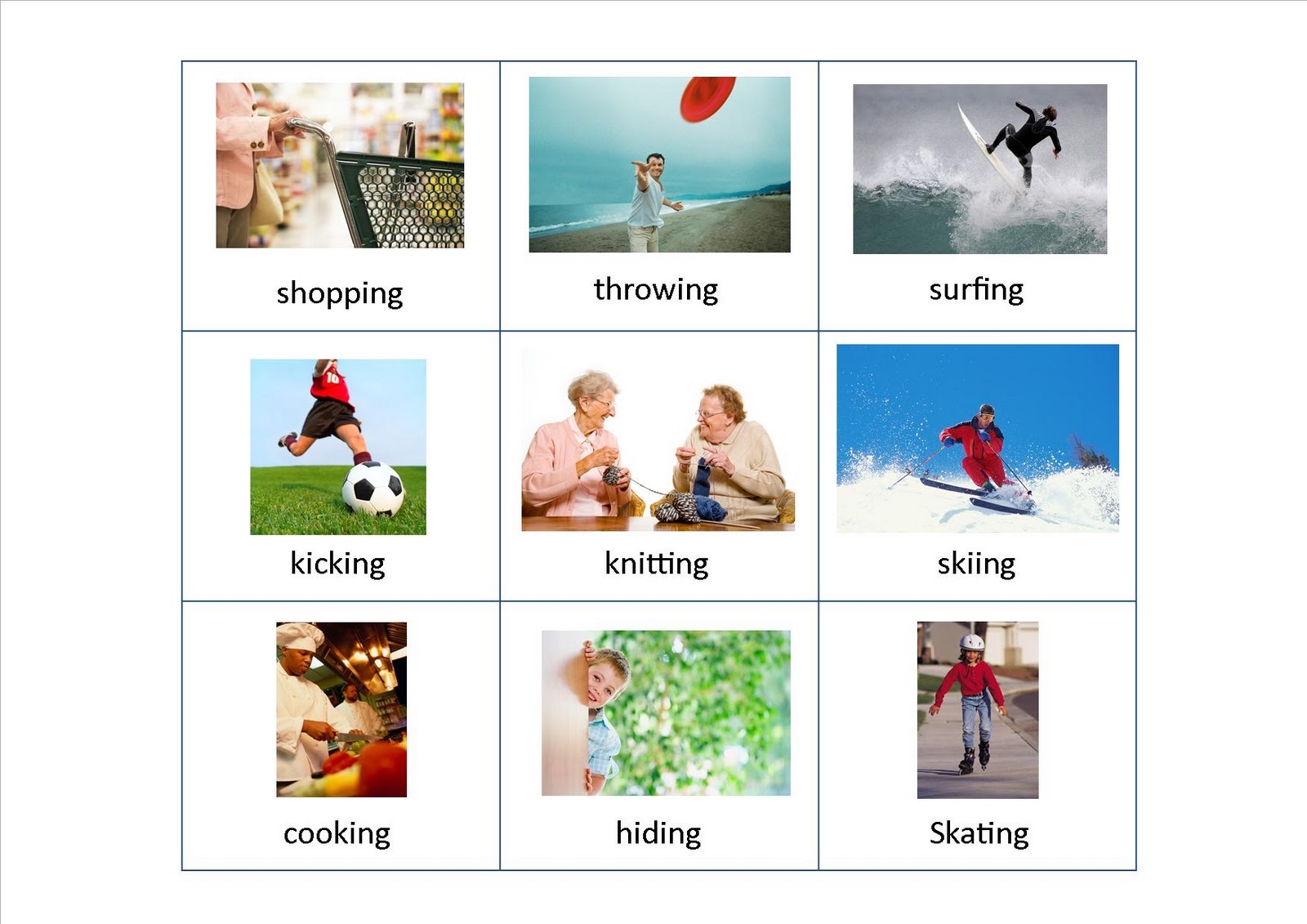 Action Words Flash Cards Printable Printable Word Searches