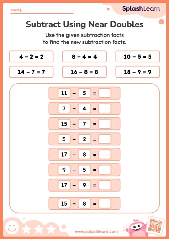 Adding And Subtracting Doubles To 20 Worksheet Worksheet Worksheets 