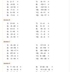 Adding And Subtracting Integers Practice Worksheet 7th Grade PDF