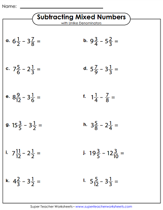 Adding And Subtracting Mixed Numbers Challenge Cards Worksheets Library