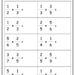 Adding Fractions With Unlike Denominators Worksheet Digital
