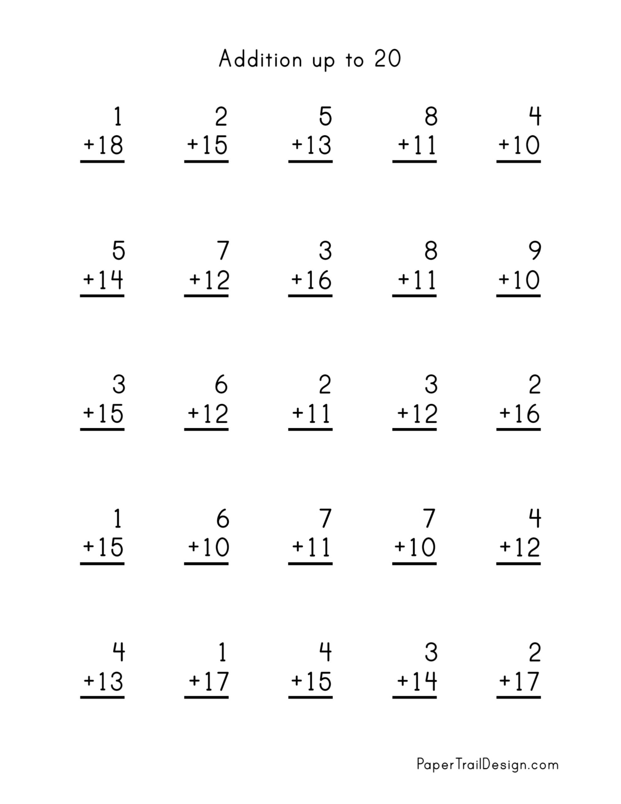 Addition Worksheets Paper Trail Design Worksheets Library