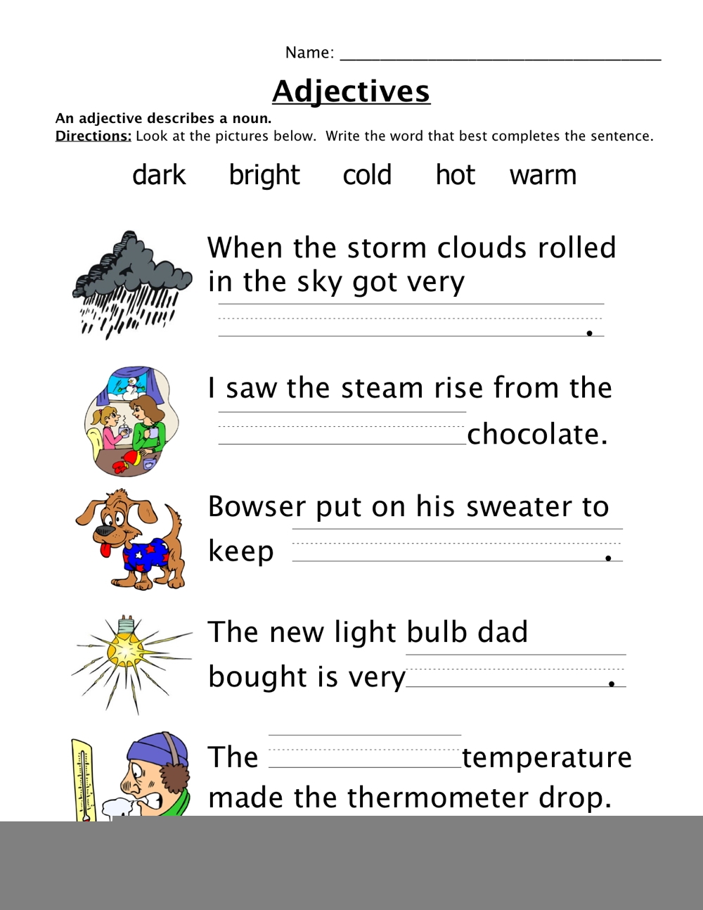 Adjectives Worksheets Adjectiveworksheets