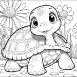 Adorable Young Turtle Turtle Coloring Pages