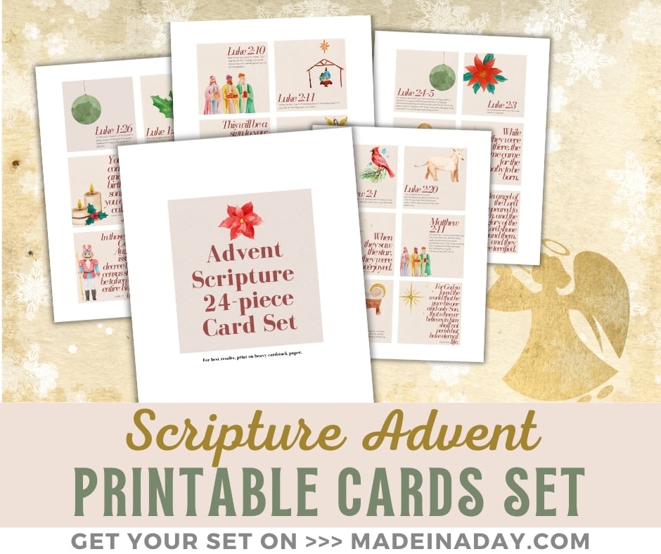 Advent Scripture Verses Printable Cards Set Made In A Day