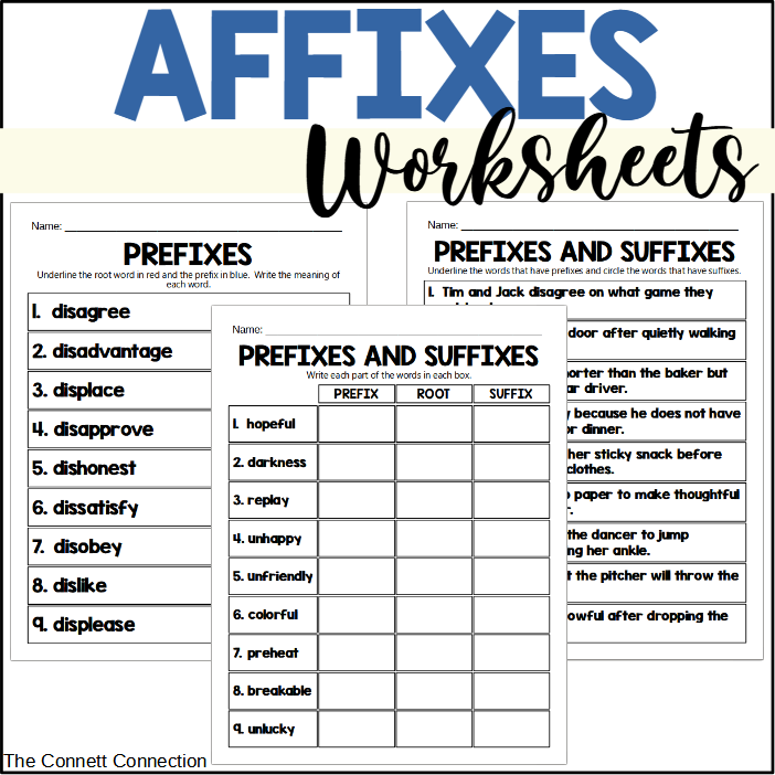 prefixes and suffixes worksheets