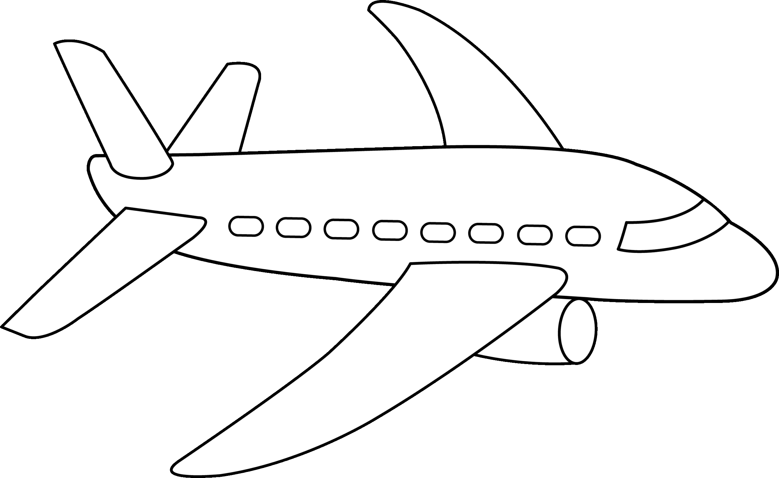 Airplane Coloring Page Free Clip Art