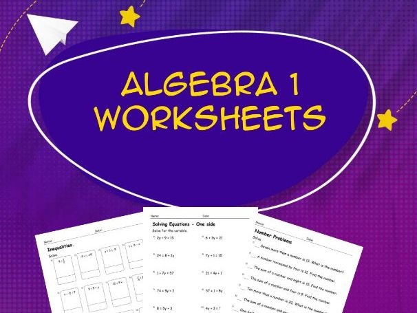 Algebra 1 Practice Worksheets Teaching Resources Worksheets Library