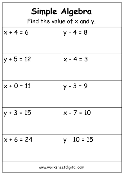 Algebra Worksheet Digital Worksheets Library