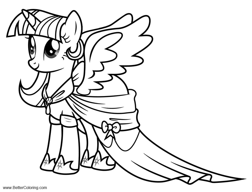 Alicorn Coloring Pages MLP Twilight Sparkle Free Printable Coloring Pages