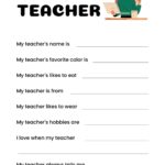 All About My Teacher Free Printable The Printables Fairy