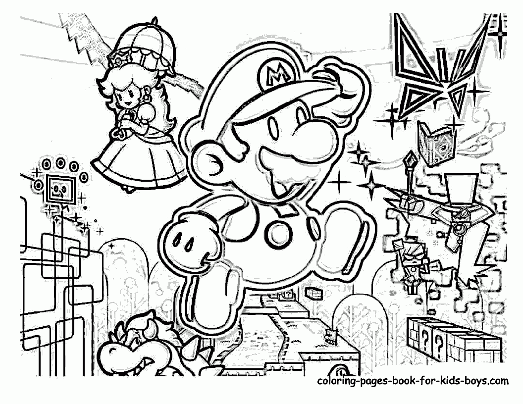 All Mario Characters Coloring Pages Coloring Home