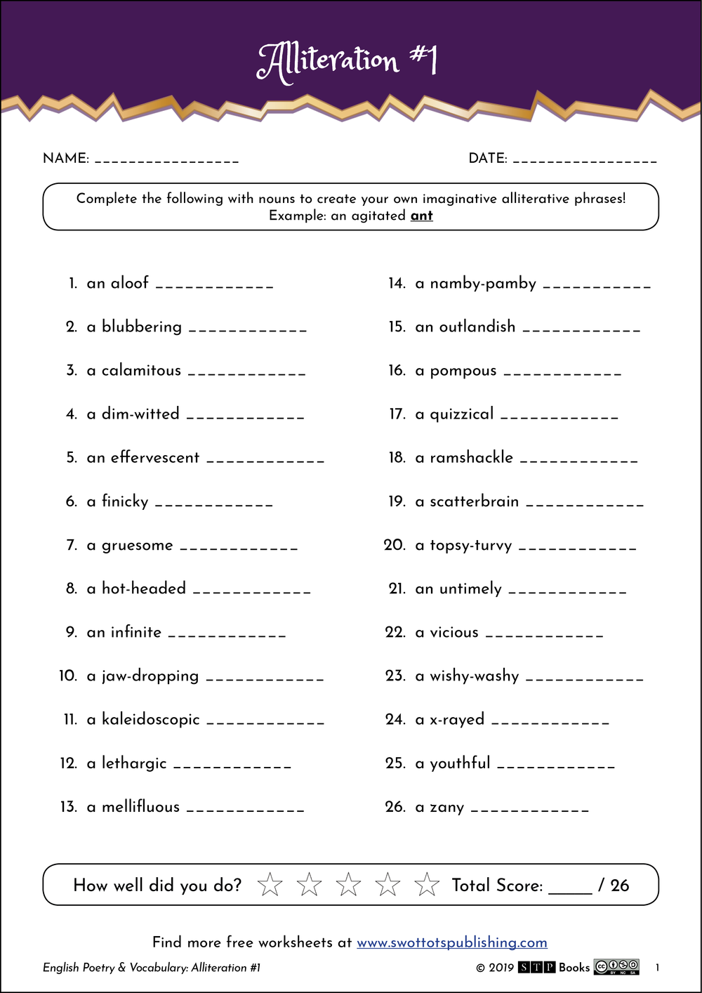 Alliteration Worksheet By Kindergarten Kiddos Worksheets Library 