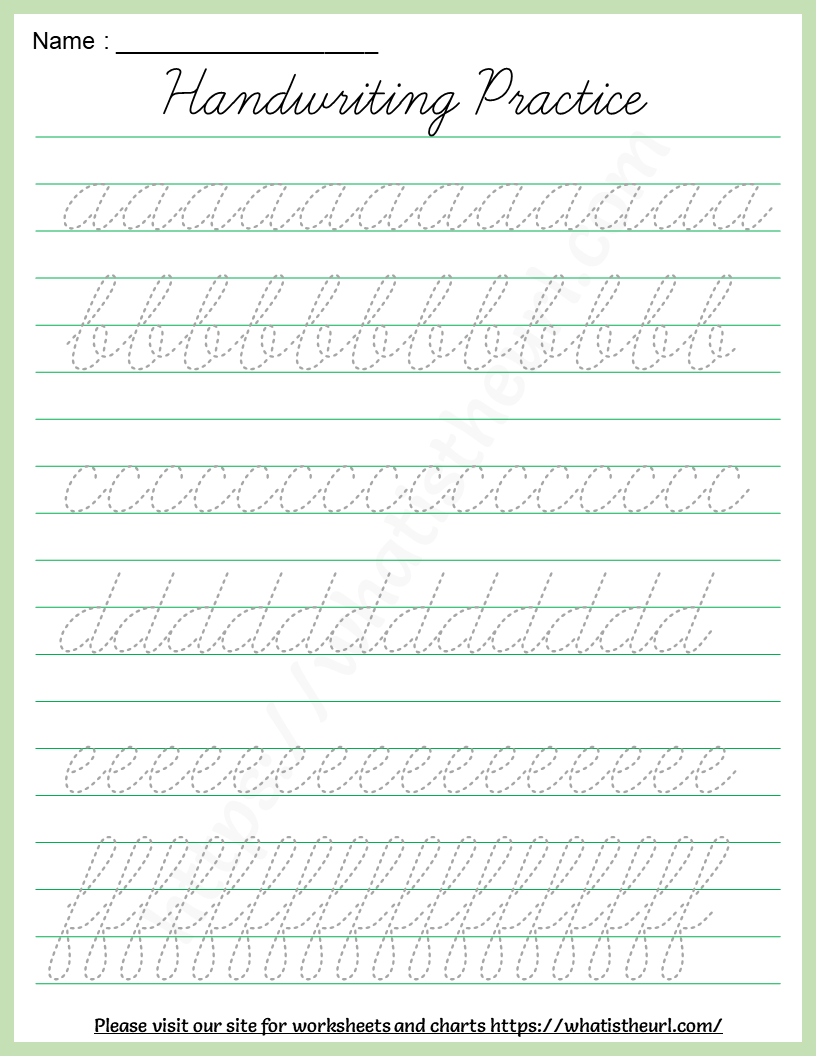 Alphabet Cursive Handwriting Worksheets