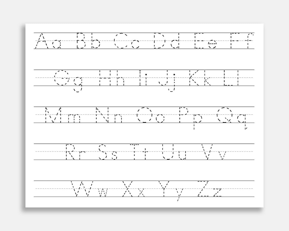 Alphabet Handwriting Worksheets A To Z Review For K To First Grade 