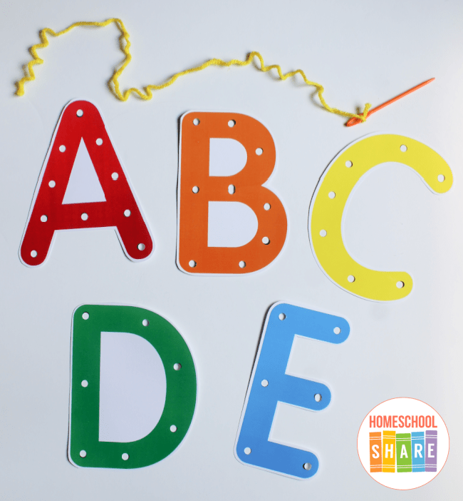 free printable alphabet lacing cards