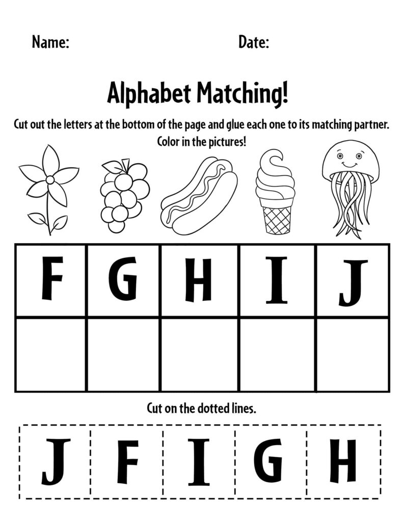 Alphabet Letter Matching Worksheets Infoupdate