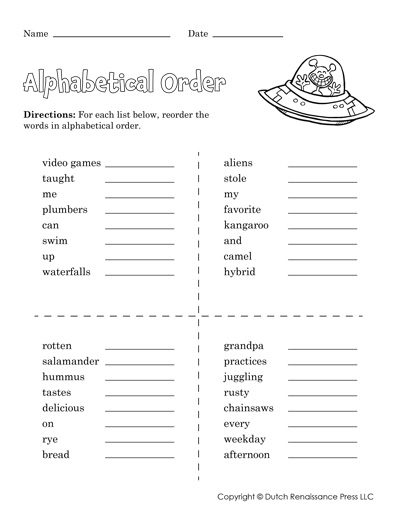 Alphabetical Order Worksheets Tim 39 s Printables