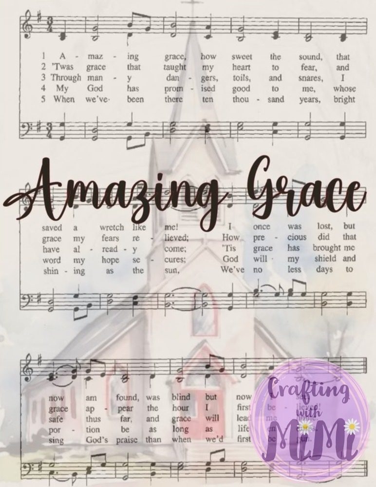 Amazing Grace Song Printable Art Vintage Style Hymn Lyrics And Music