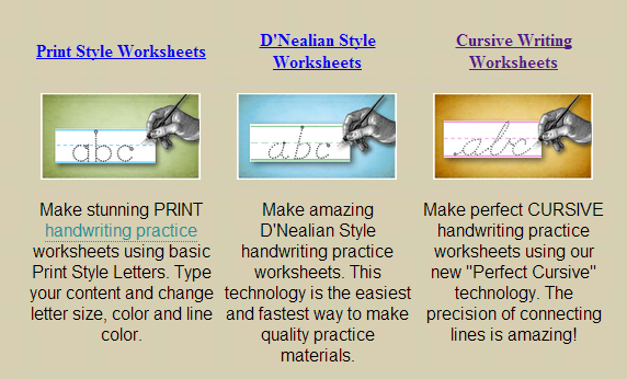 handwriting worksheet maker