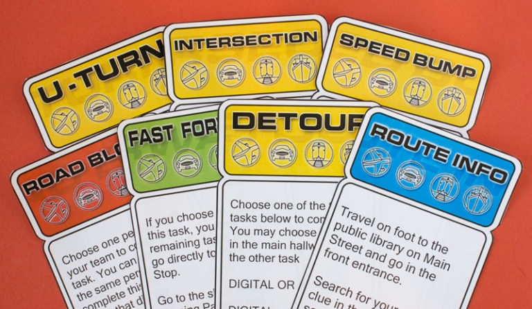 free printable amazing race cards