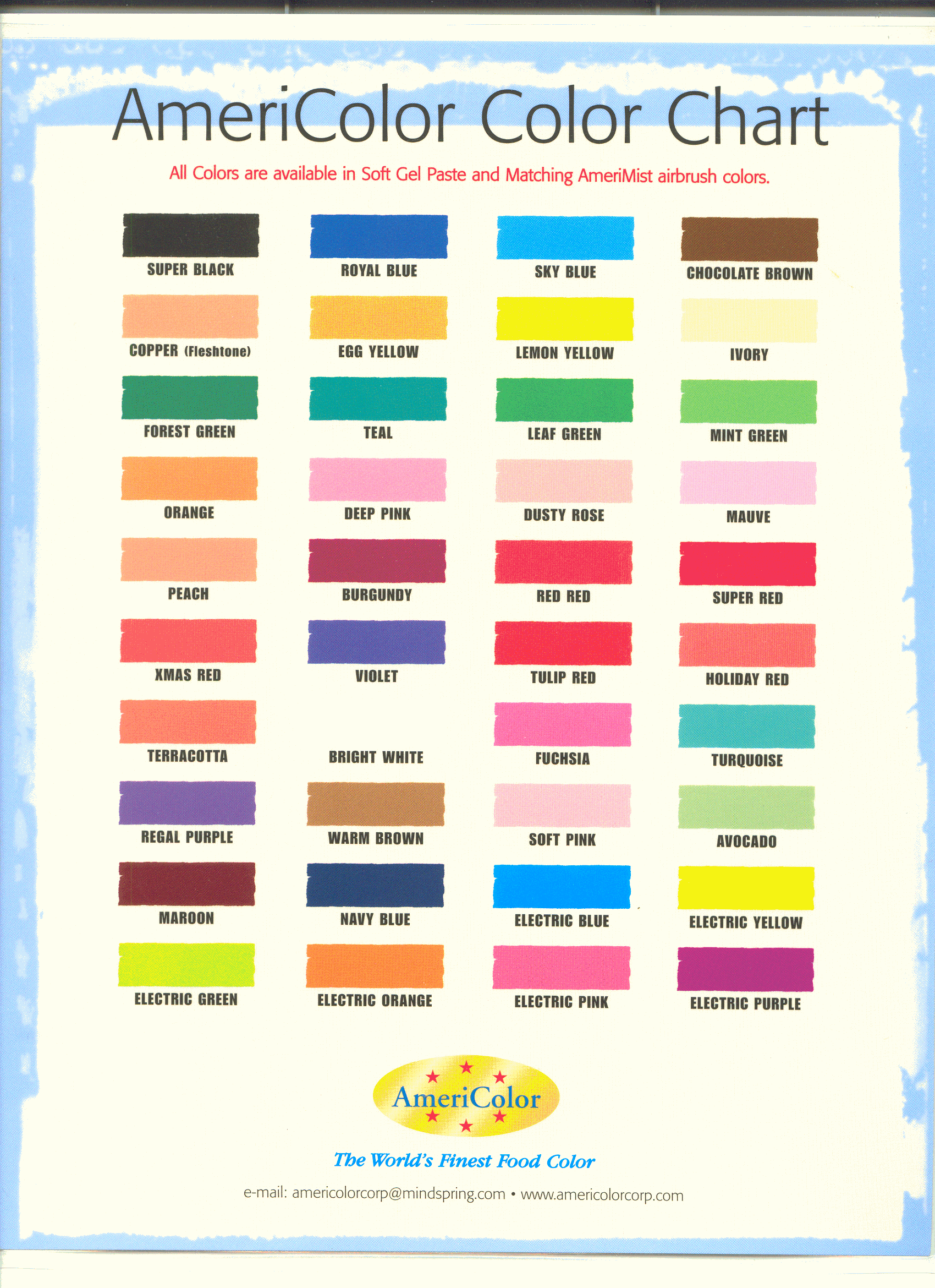 food coloring mixing chart printable